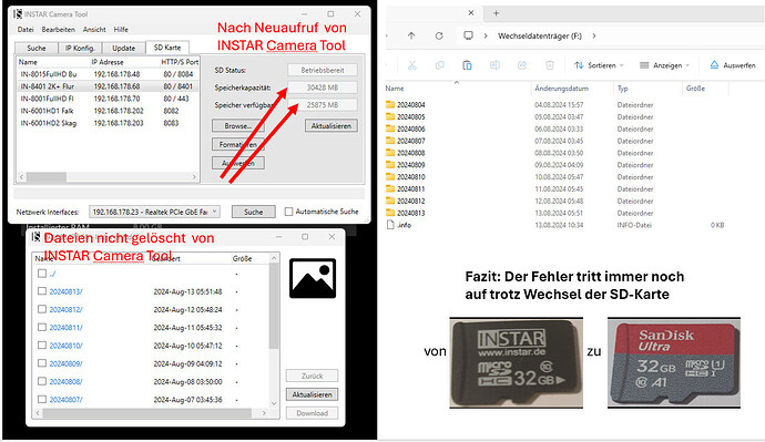 Instar Camera Tool Speicherformatierung 12