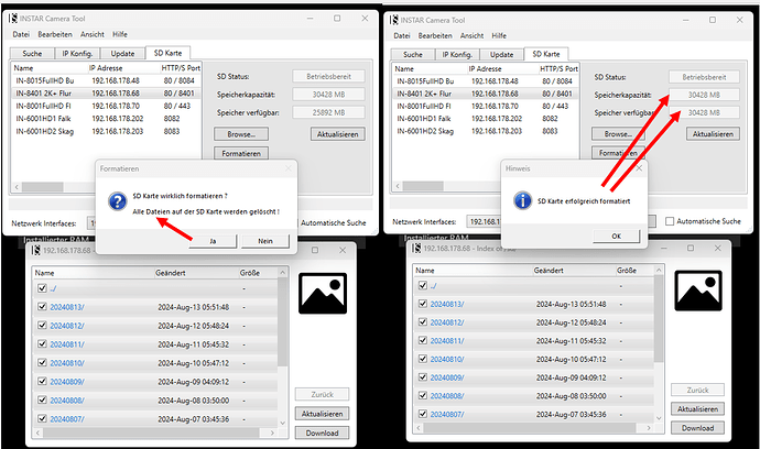 Instar Camera Tool Speicherformatierung 11